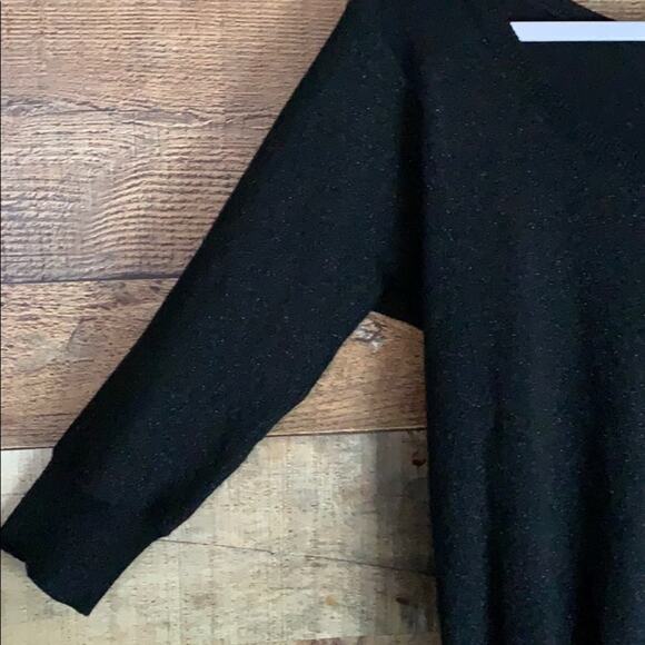 Patterson J. Kincaid Black Sparkly Cropped Sleeve Sweater Top Size XS - Picture 4 of 9